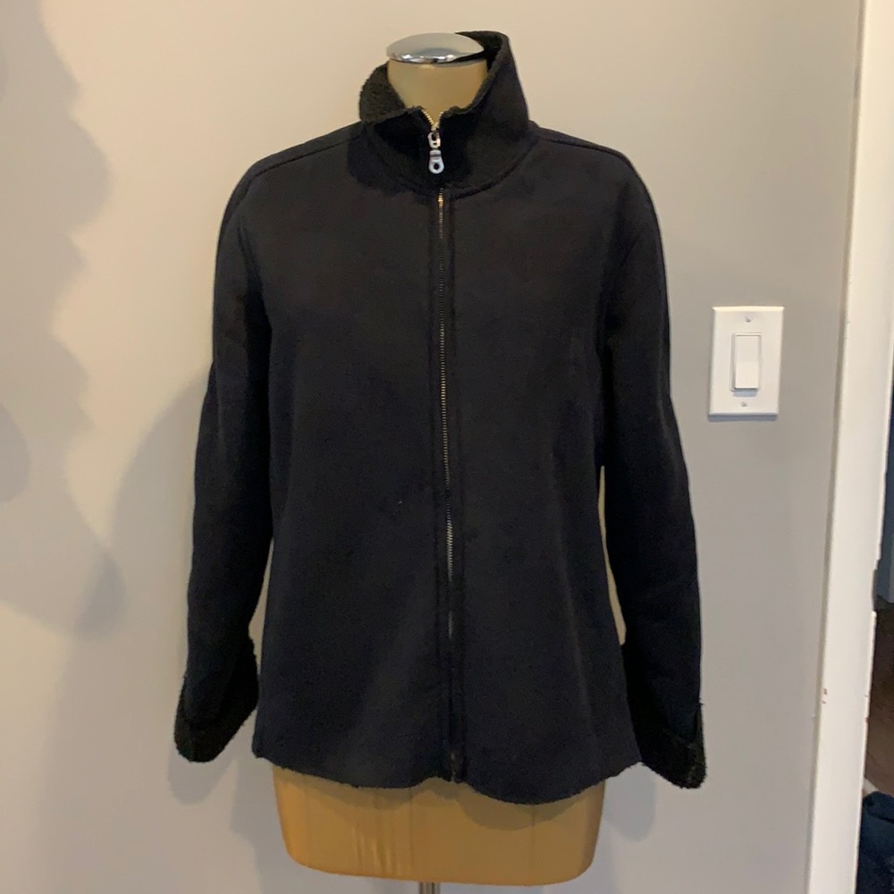 Black faux suede light weight jacket